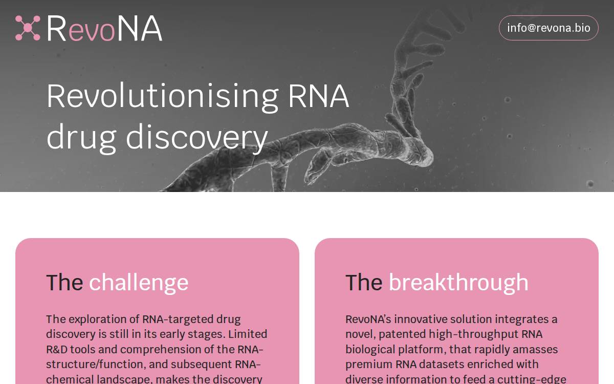 RevoNA Bio website preview