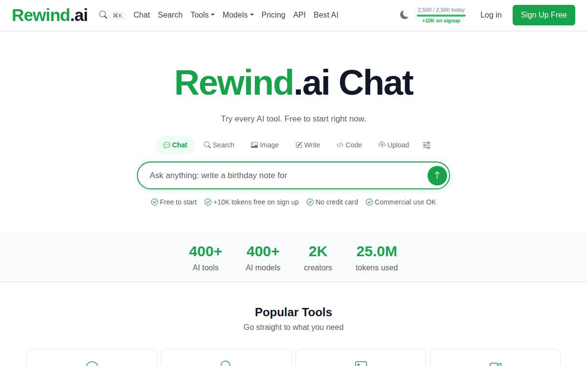 Rewind website preview