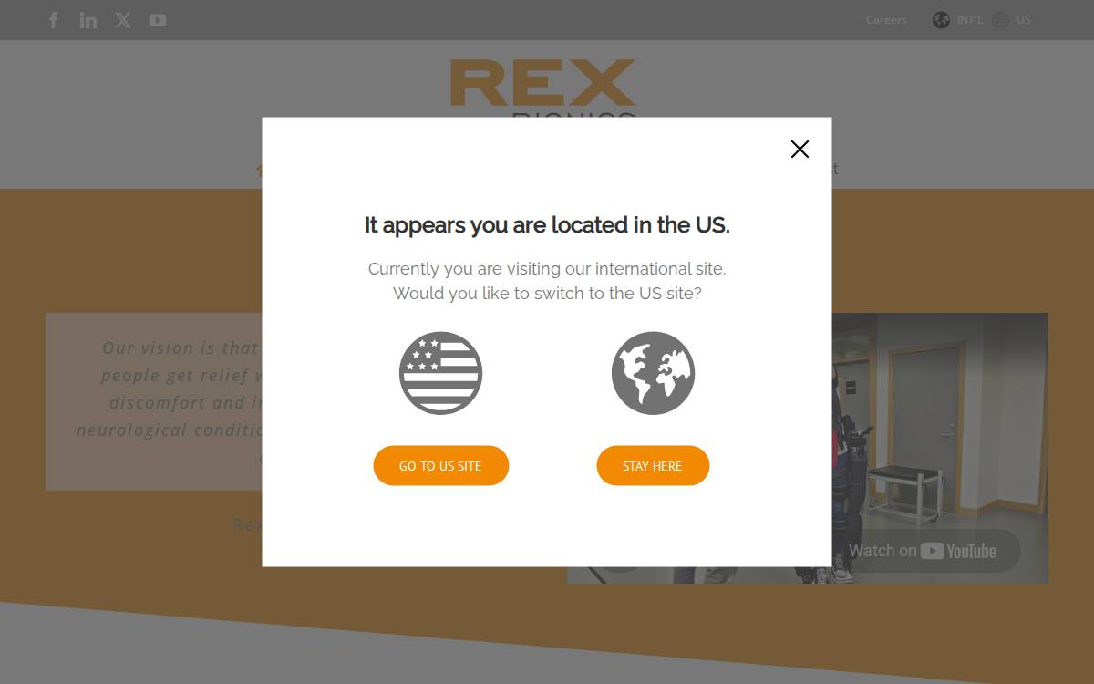 Rex Bionics Ltd (formerly Smart Orthotics) website preview