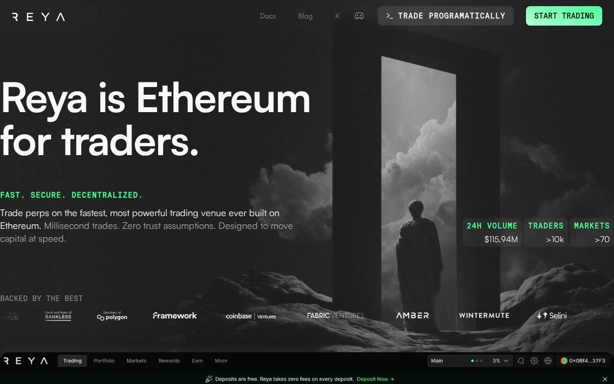 Reya website preview