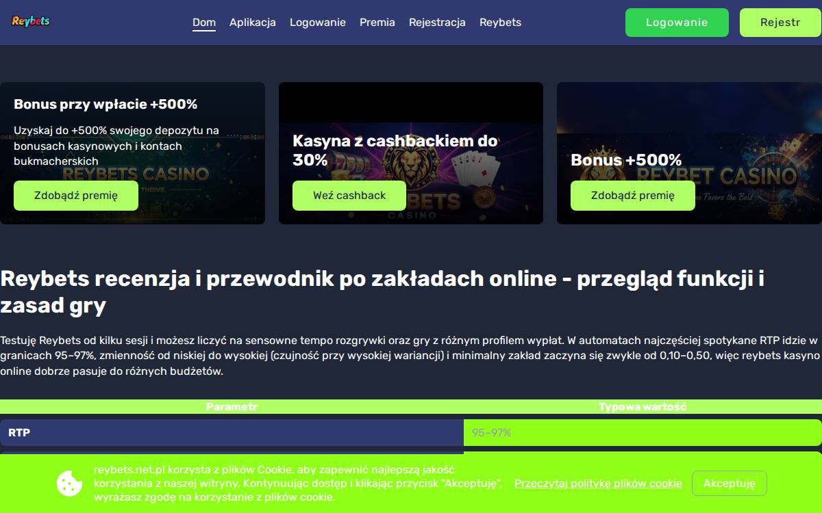 Reybets website preview