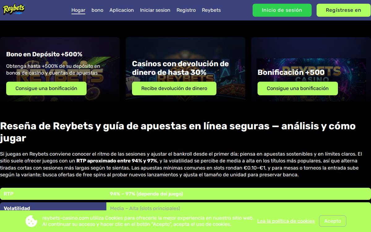 Reybets website preview