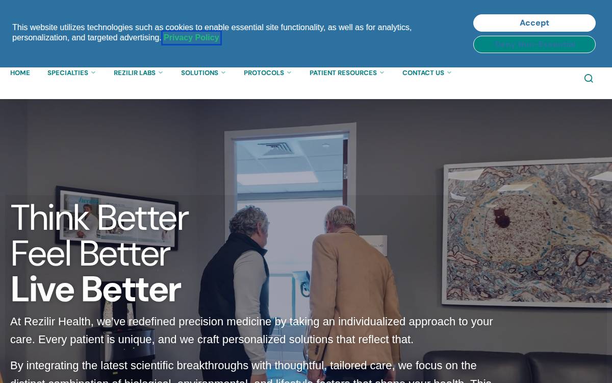 Rezilir Health website preview