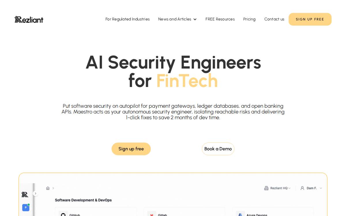 Rezliant website preview
