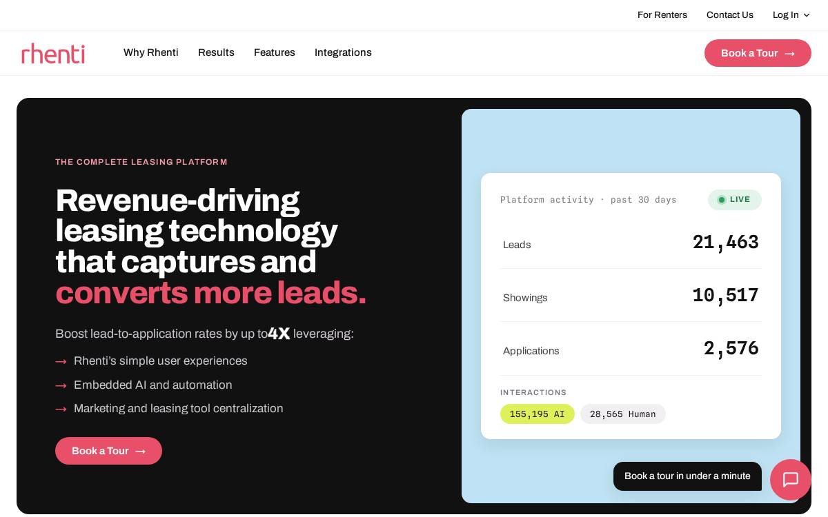 Rhenti website preview