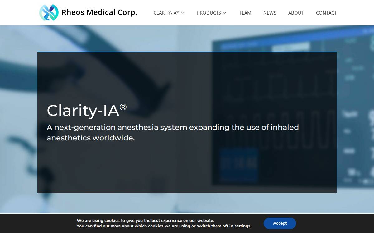 Rheos Medical website preview