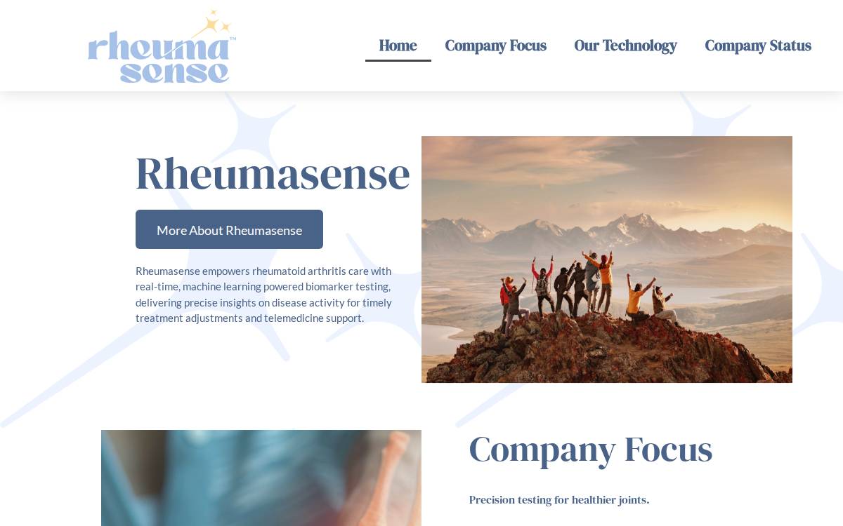 Rheumasense website preview