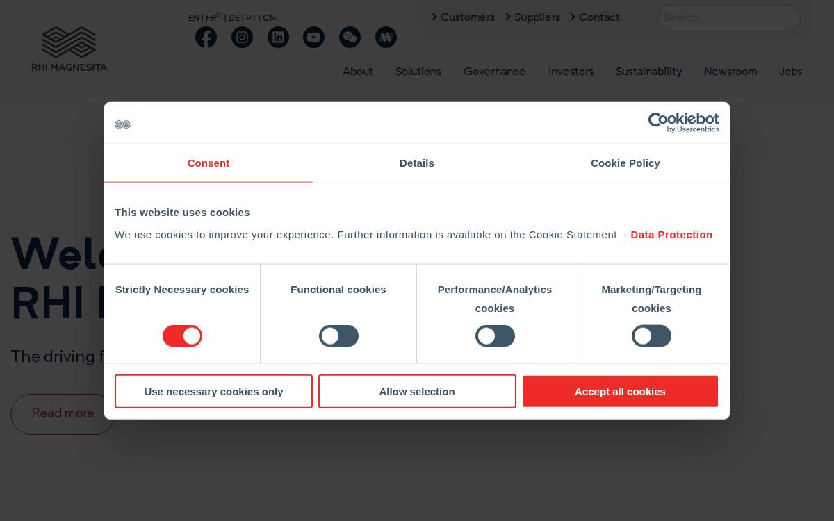 RHI Magnesita website preview