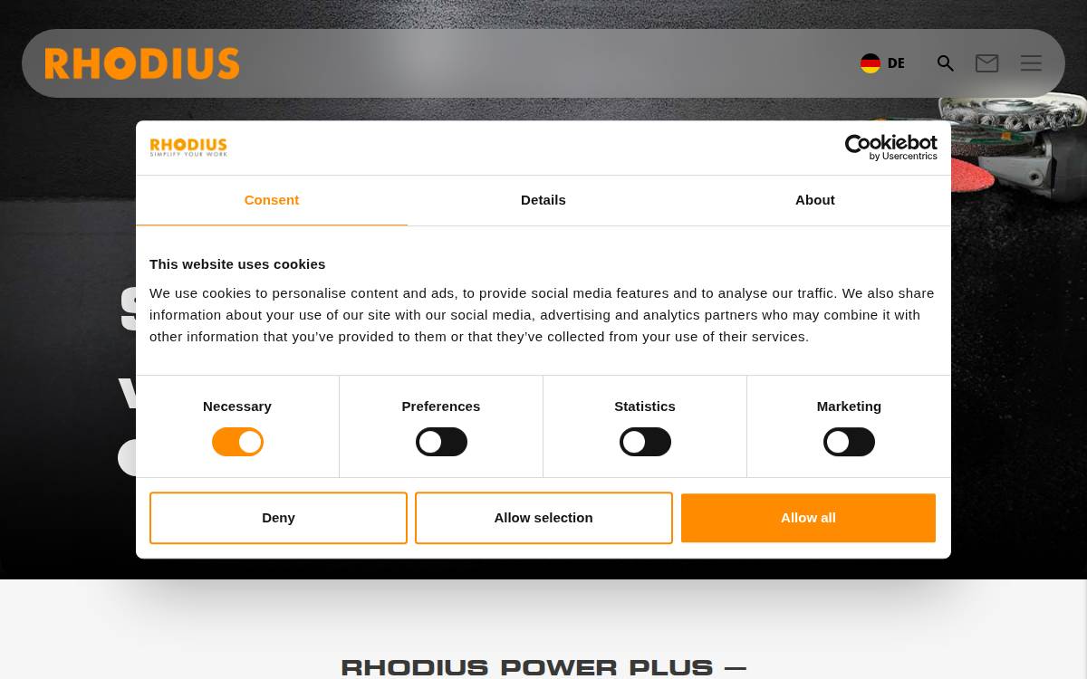 RHODIUS website preview