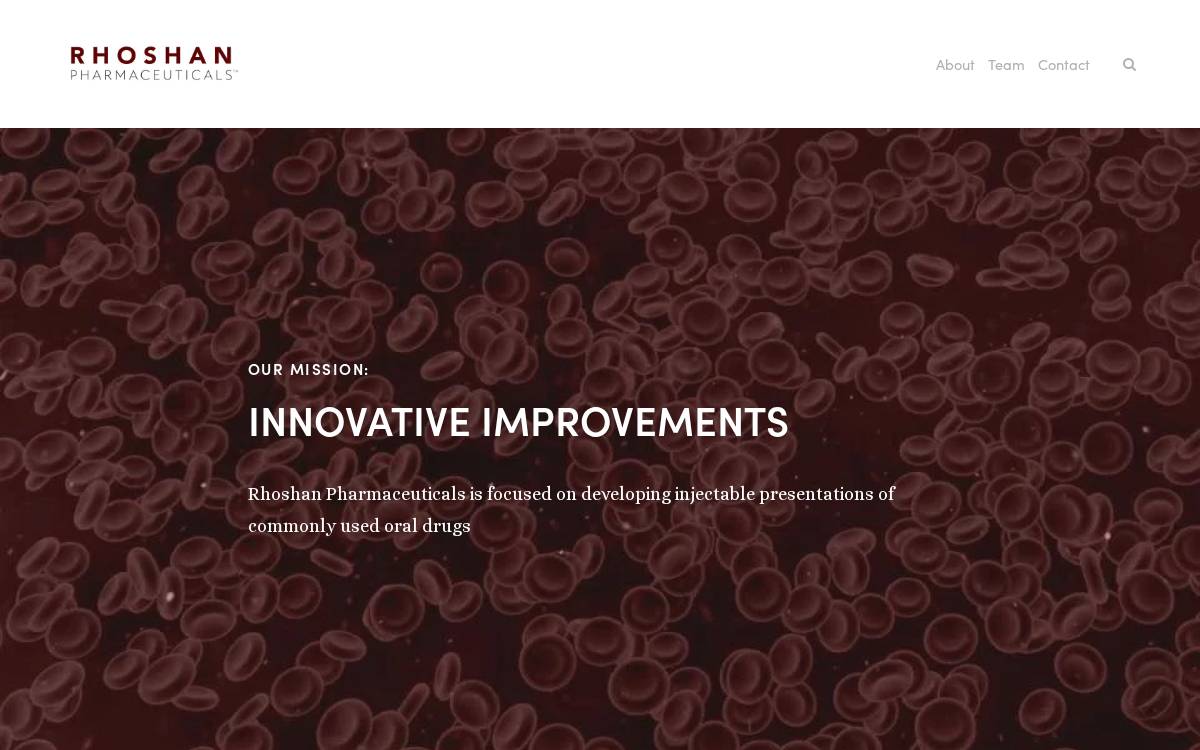 Rhoshan Pharmaceuticals website preview