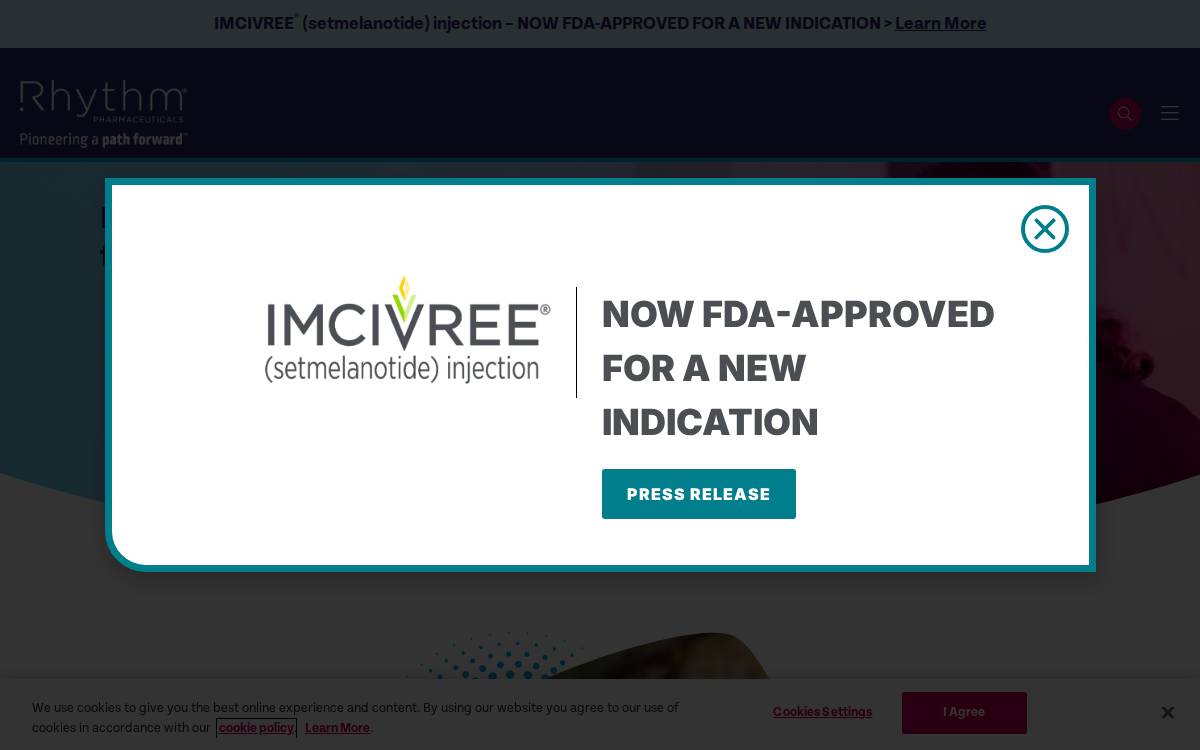 Rhythm Pharmaceuticals website preview