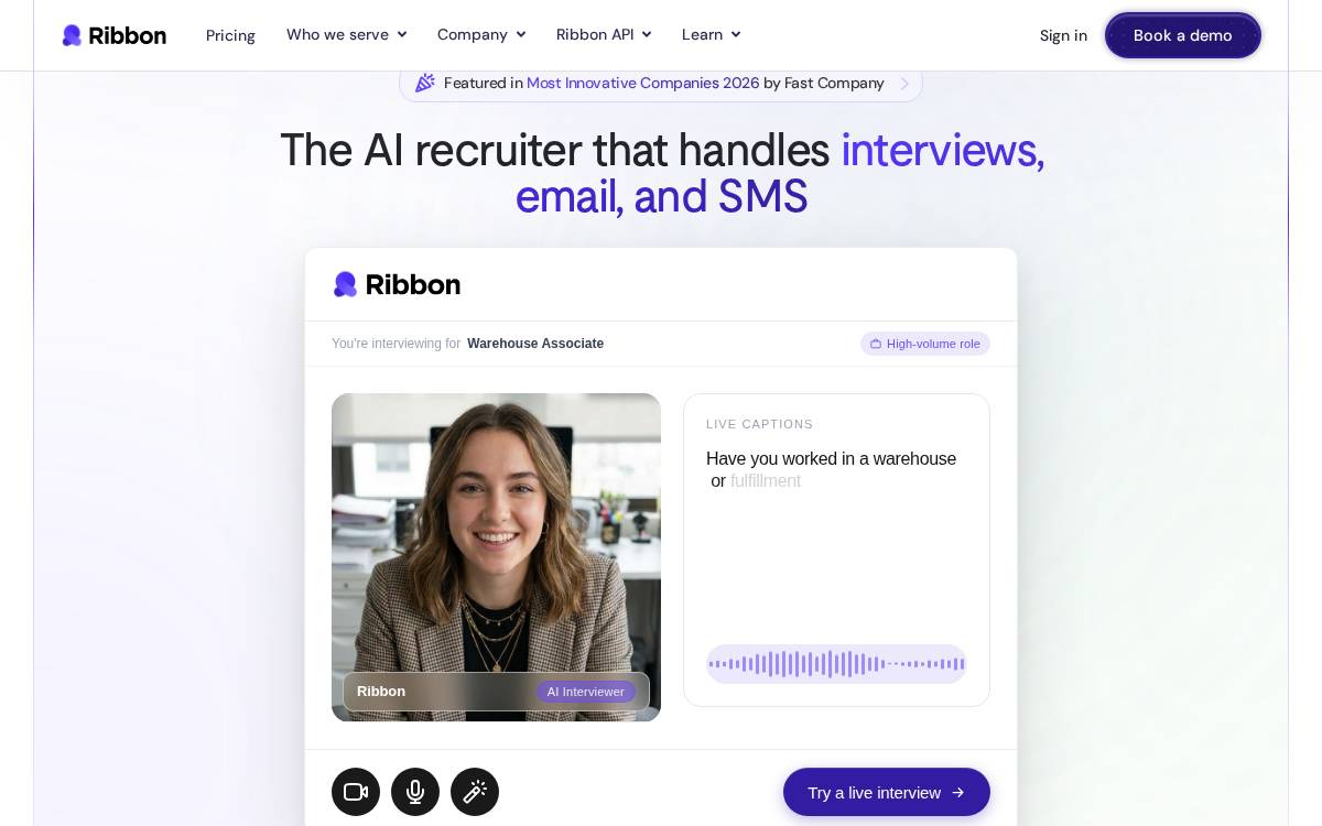Ribbon website preview