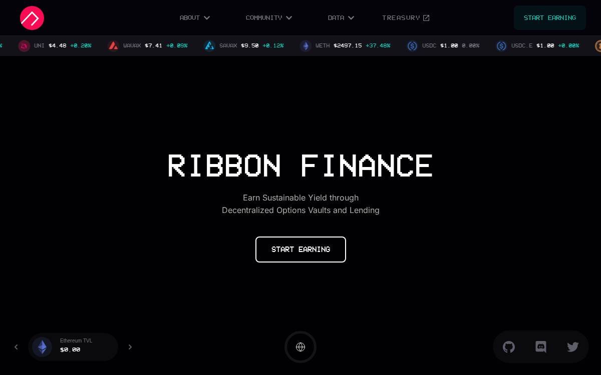 Ribbon Finance website preview