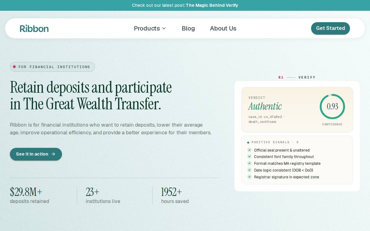 Ribbon website preview