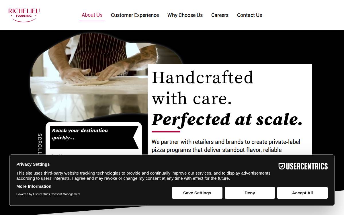 Richelieu Foods, Inc. website preview
