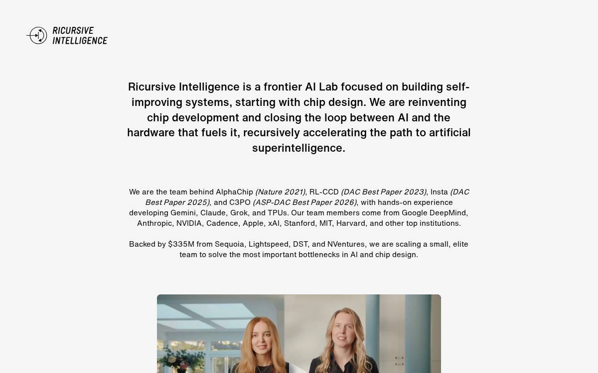Ricursive Intelligence website preview