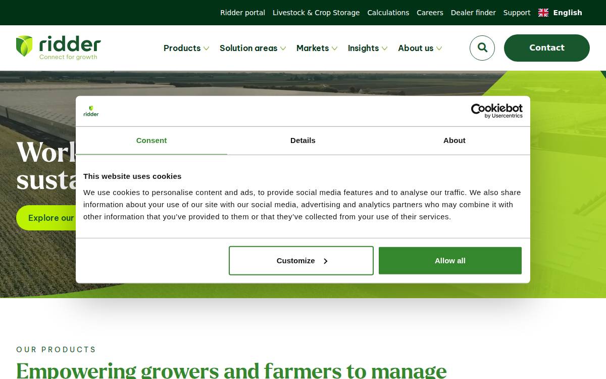 Ridder website preview