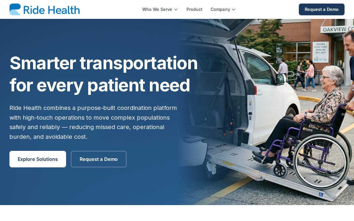Ride Health website preview