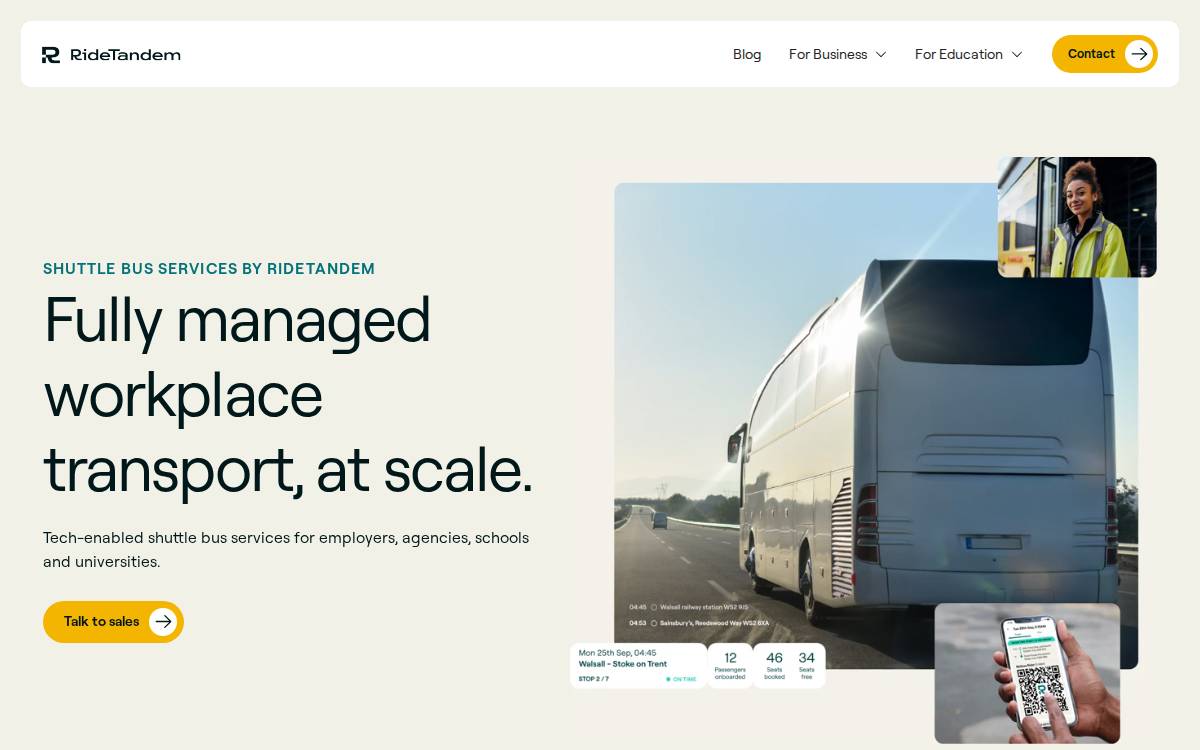 Ride Tandem website preview