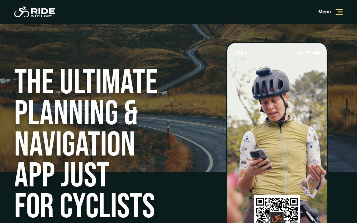 Ride With GPS website preview
