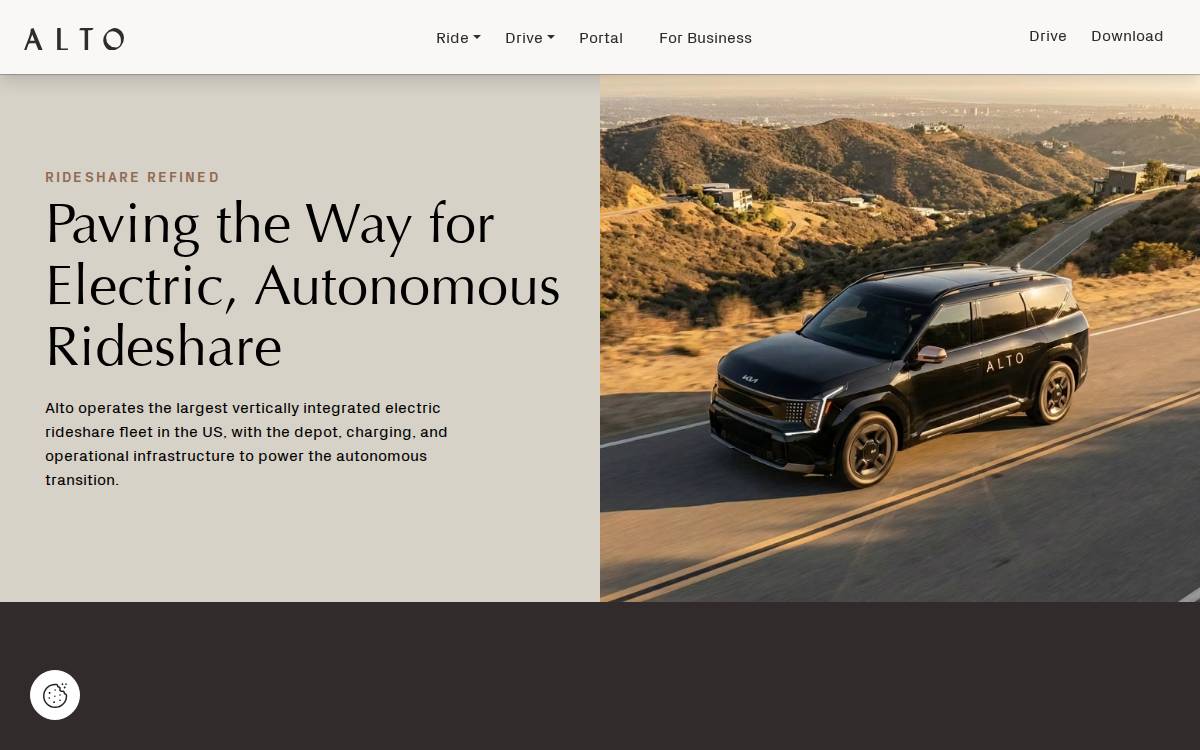 Ridealto website preview