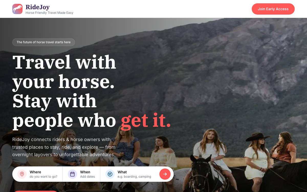 Ridejoy website preview