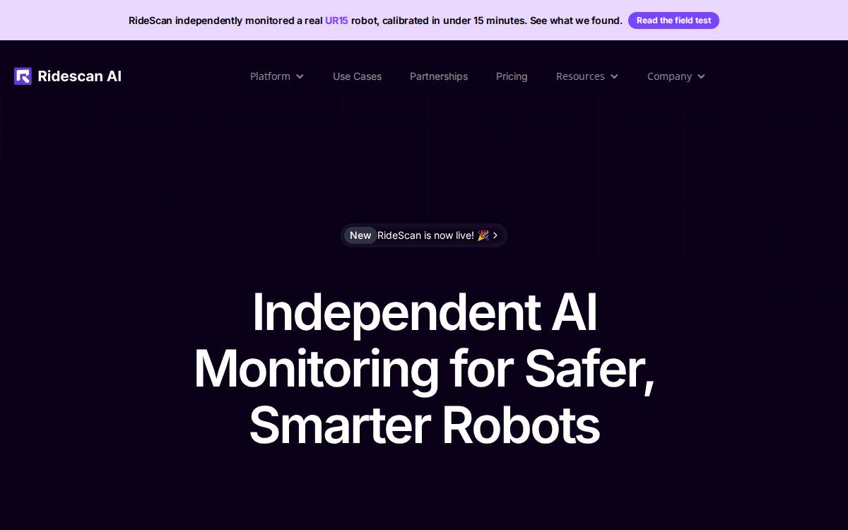 Ridescan website preview