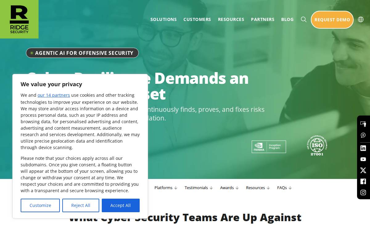 Ridge Security website preview