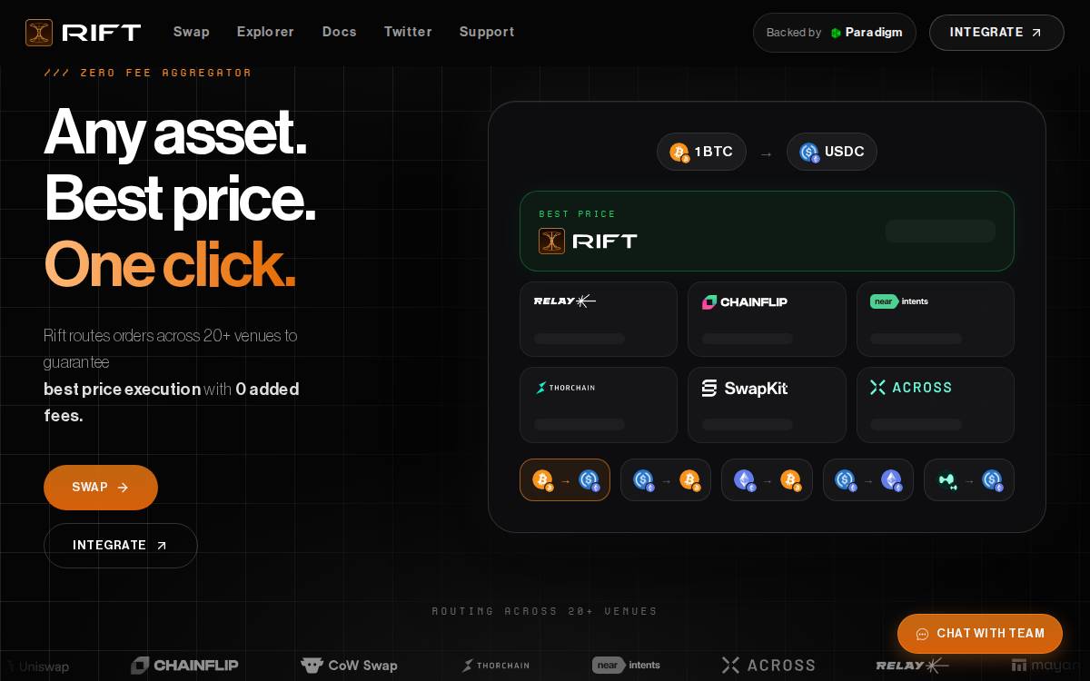 Rift website preview