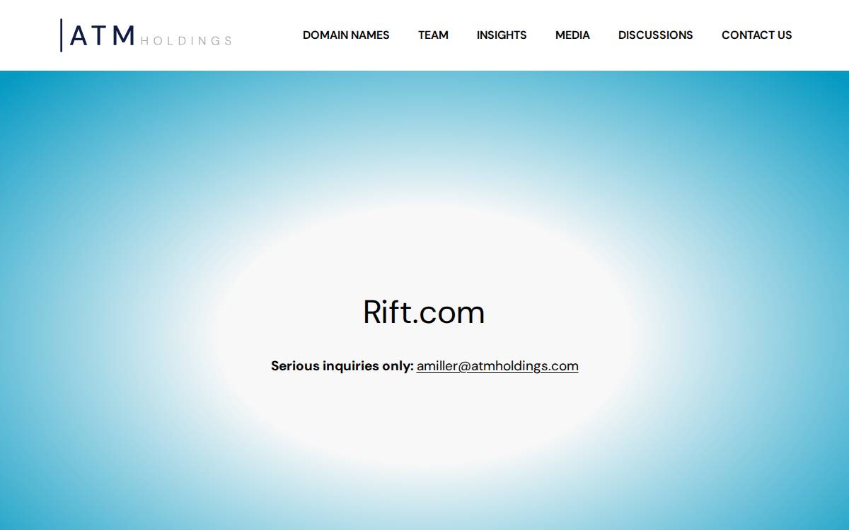 rift website preview