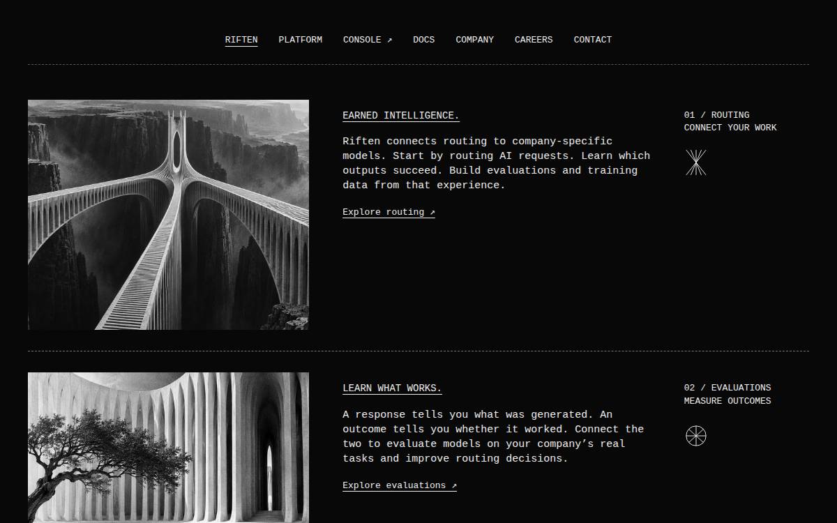 Riften website preview