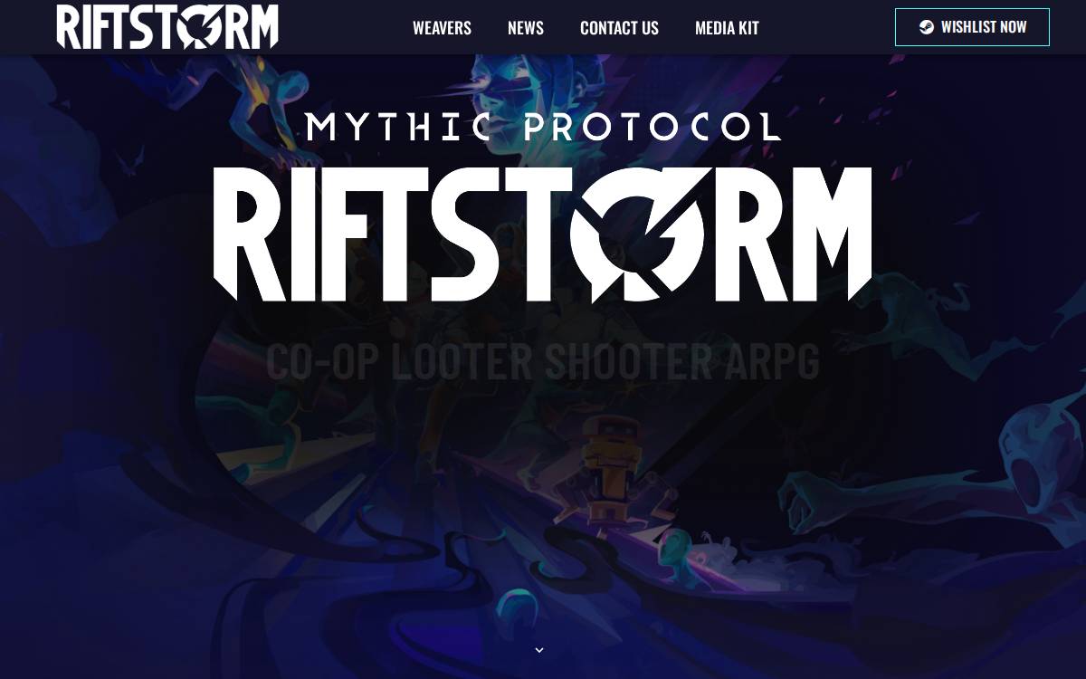 RiftStorm website preview