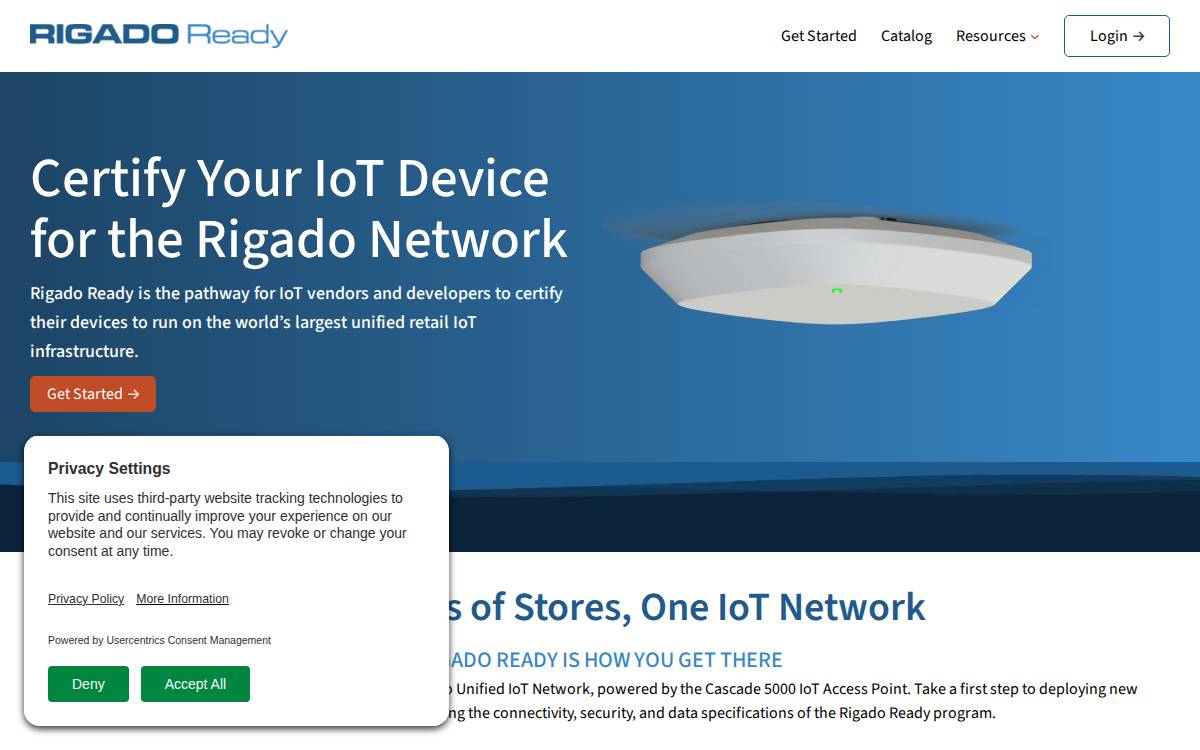 Rigado website preview