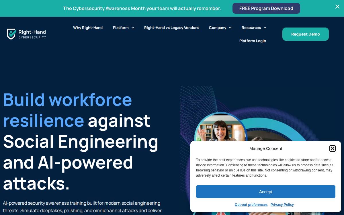 Right Hand website preview