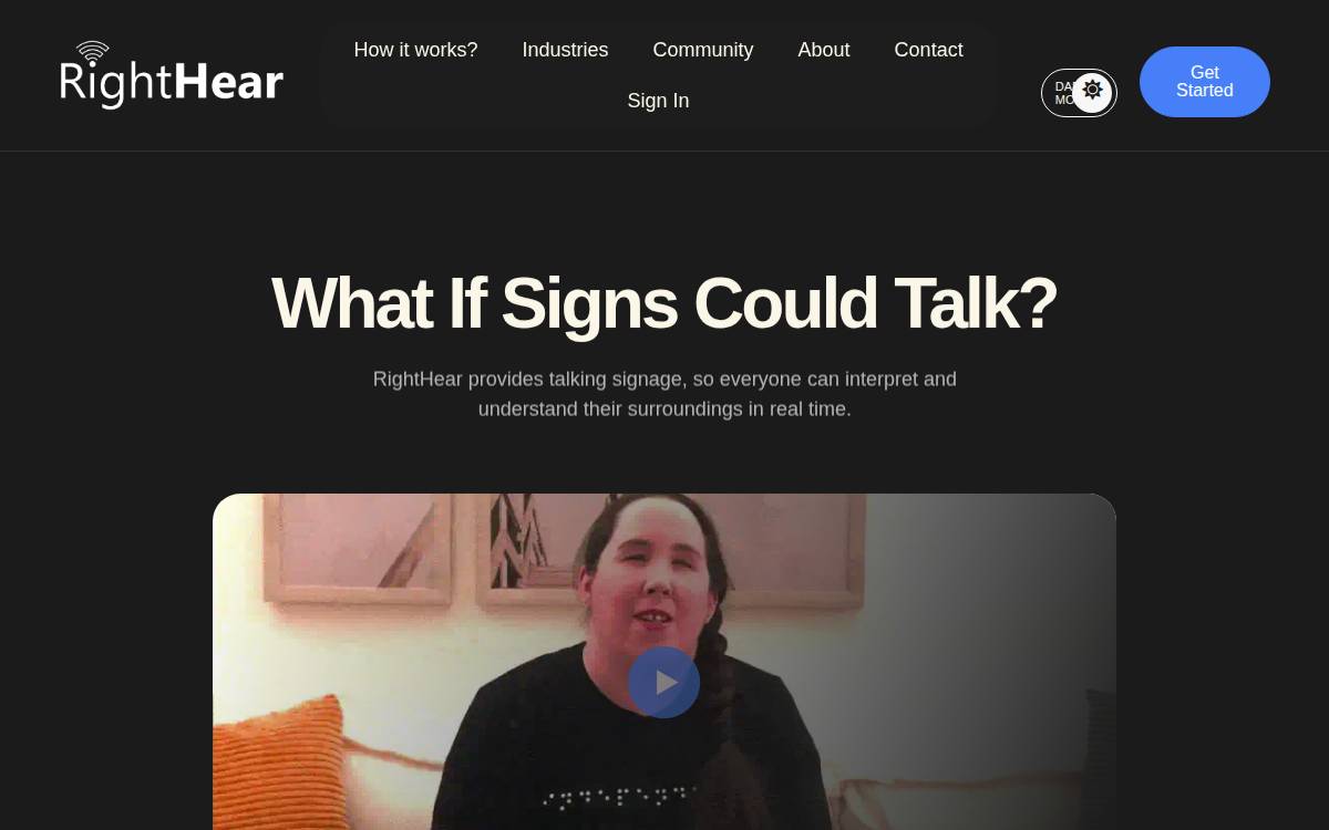 Right Hear website preview