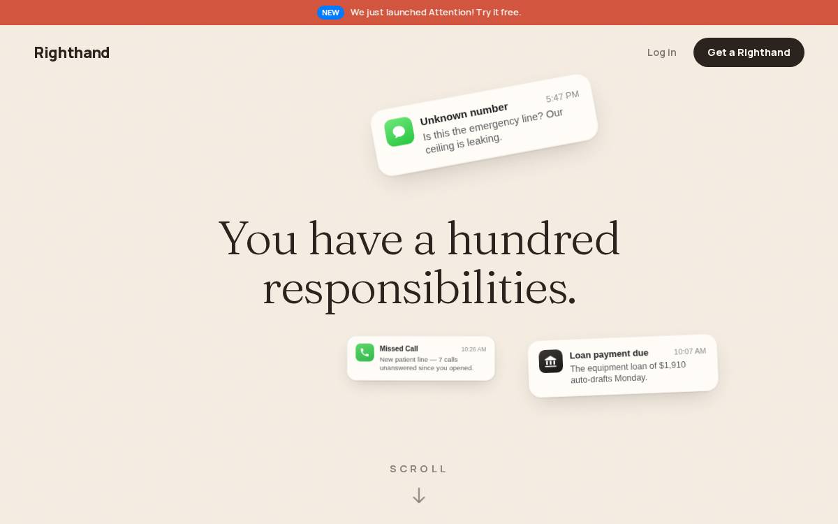 Righthand website preview