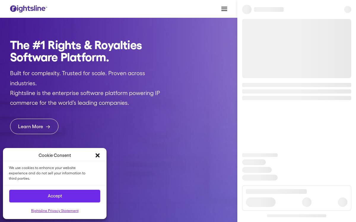 Rightsline website preview