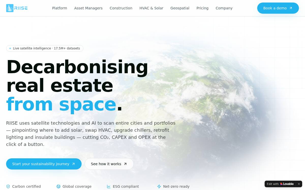 Riise website preview
