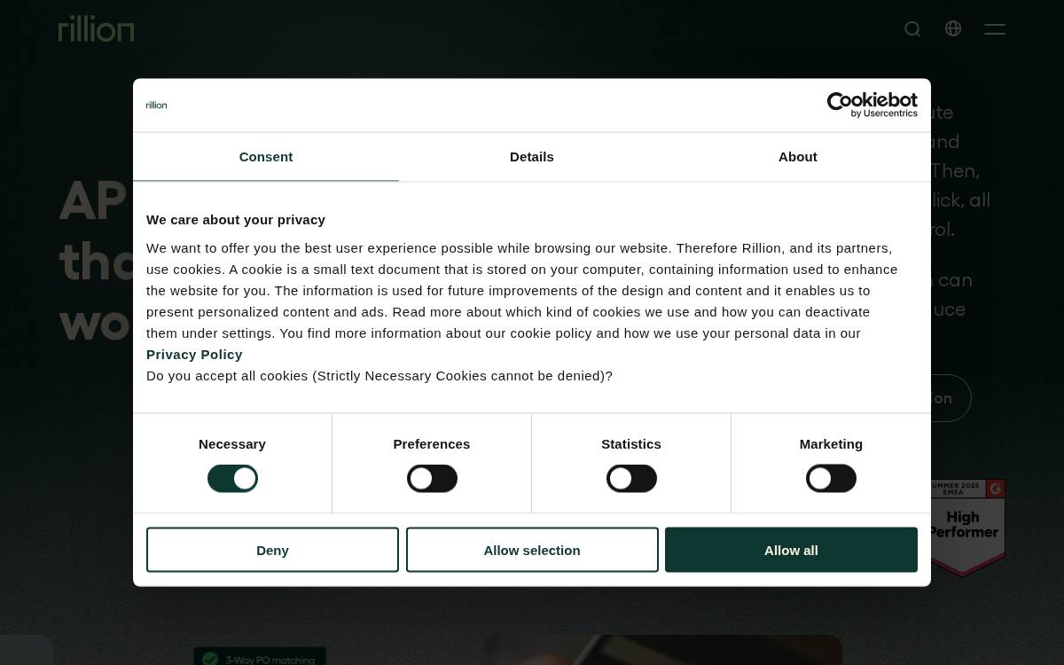 Rillion website preview