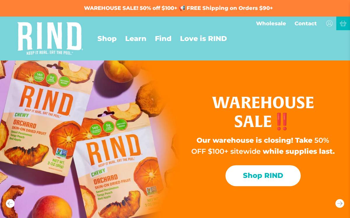 RIND Snacks website preview