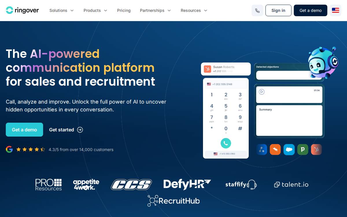 Ringover website preview