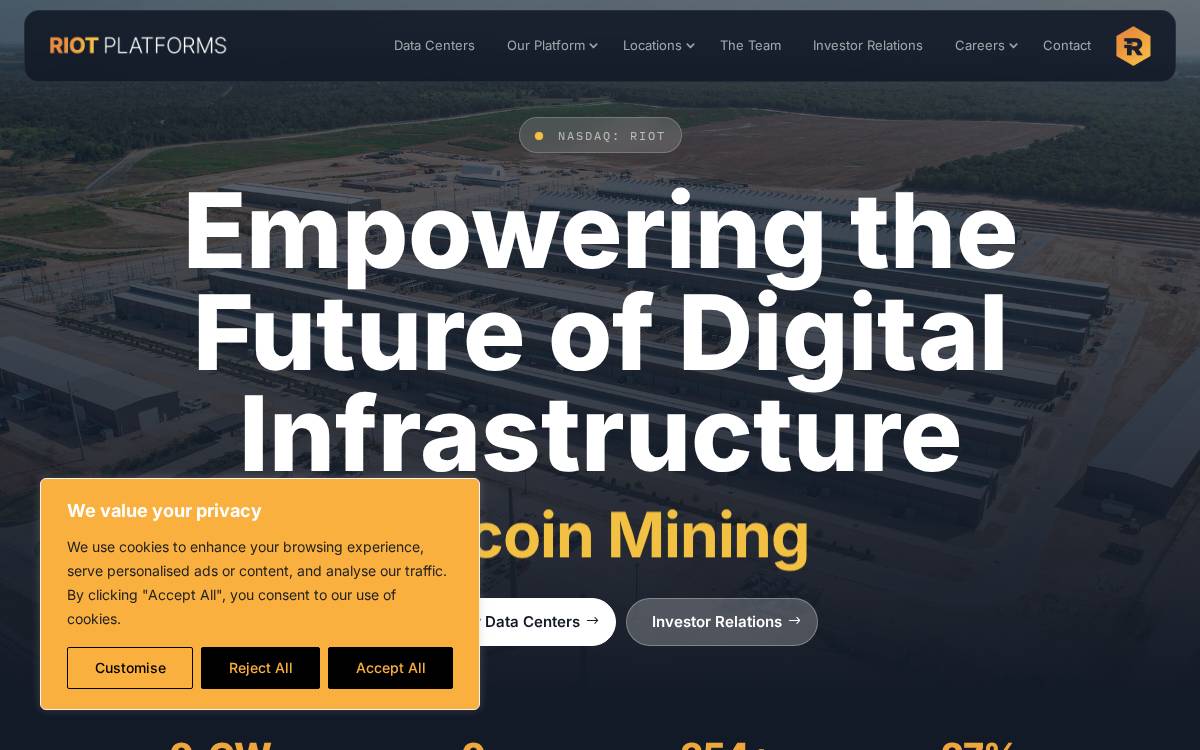 Riot Platforms website preview