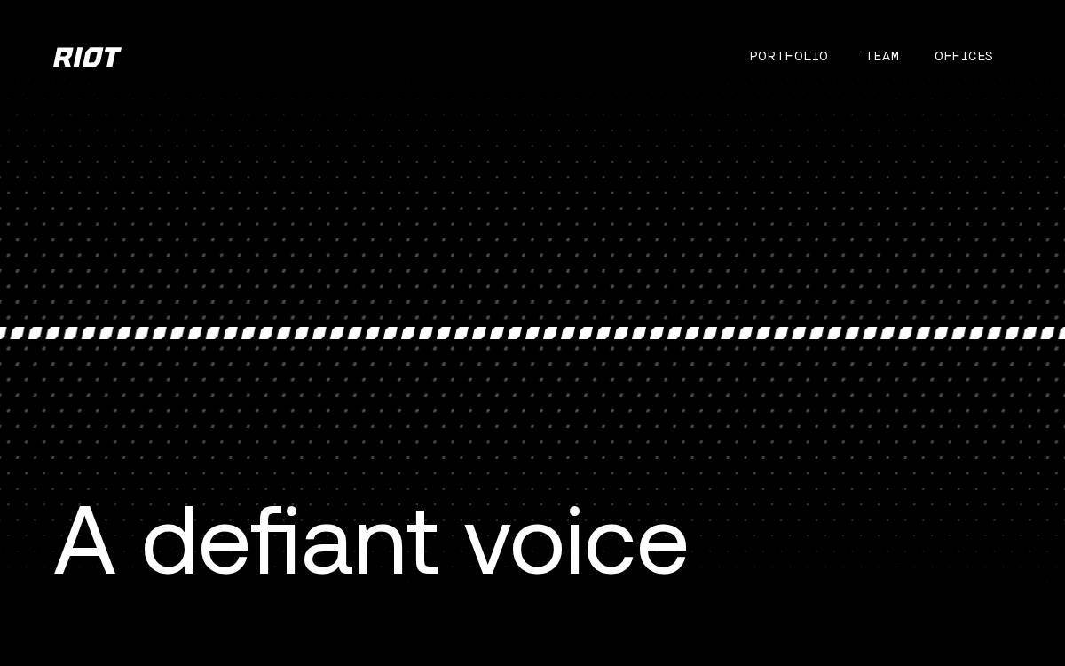 Riot Ventures ↗︎ website preview