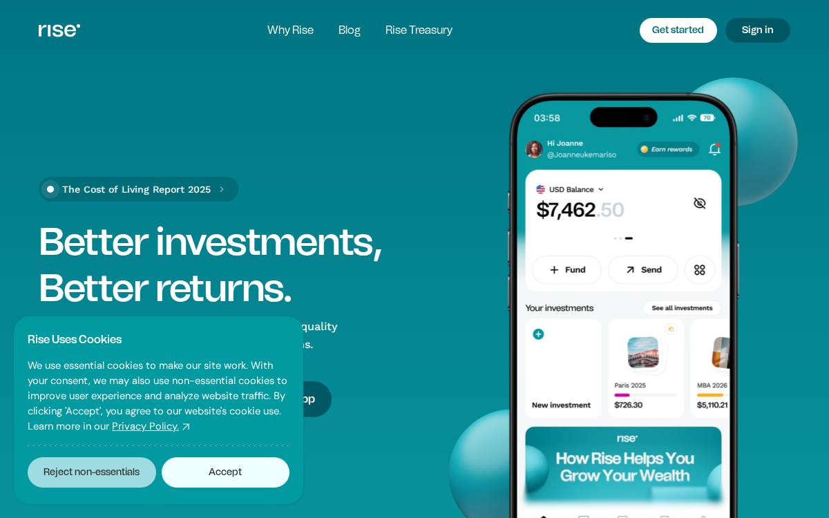 Rise website preview