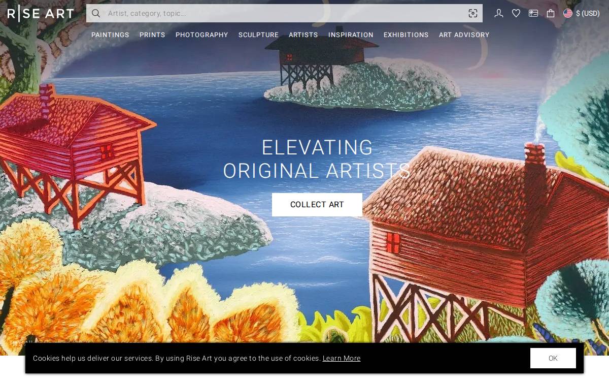 Rise Art website preview
