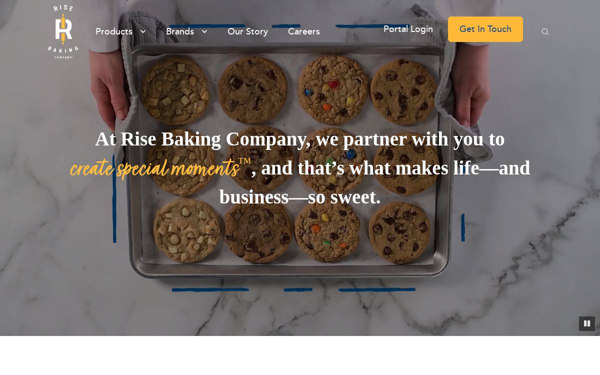 Rise Baking Company website preview