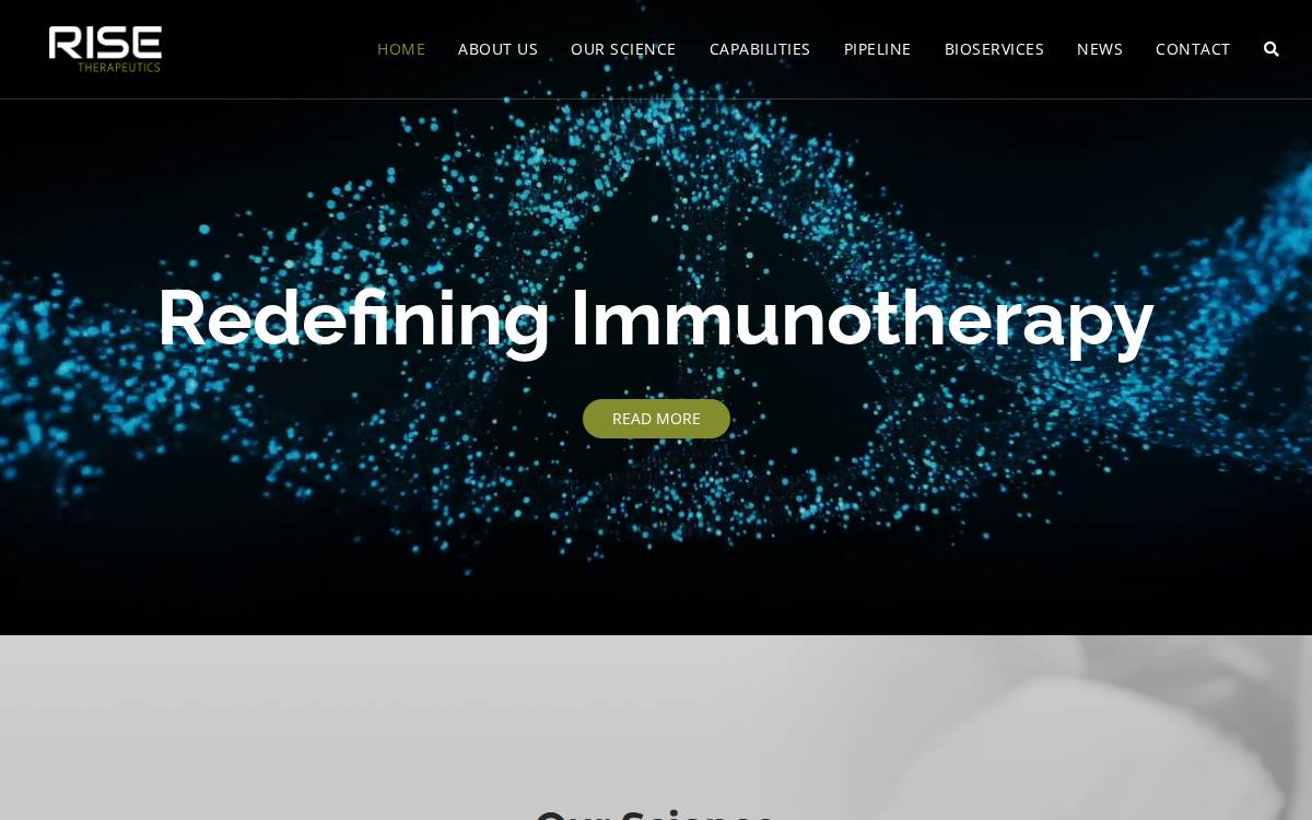 Risetherapeutics website preview
