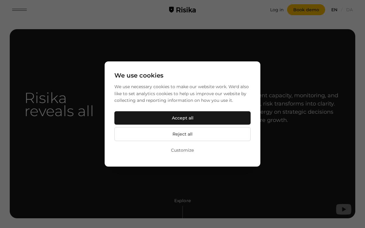 Risika website preview