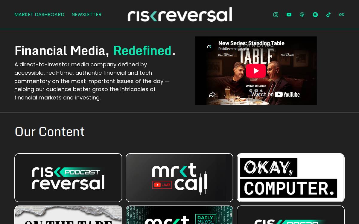 Risk Reversal website preview