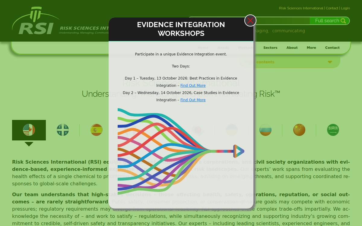 Risk Sciences International Inc. website preview
